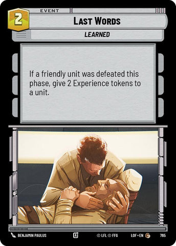 Image for Last Words (Foil) (765) (Legends of the Force) - Star Wars: Unlimited
