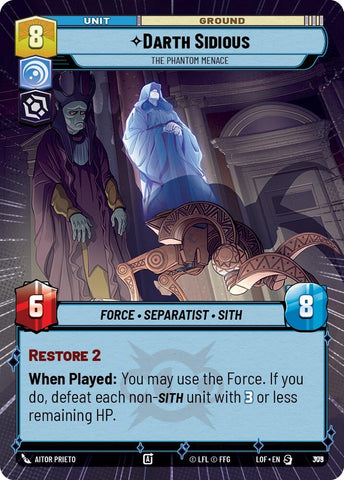 Image for Darth Sidious - The Phantom Menace (Hyperspace Foil) (779) (Legends of the Force) - Star Wars: Unlimited