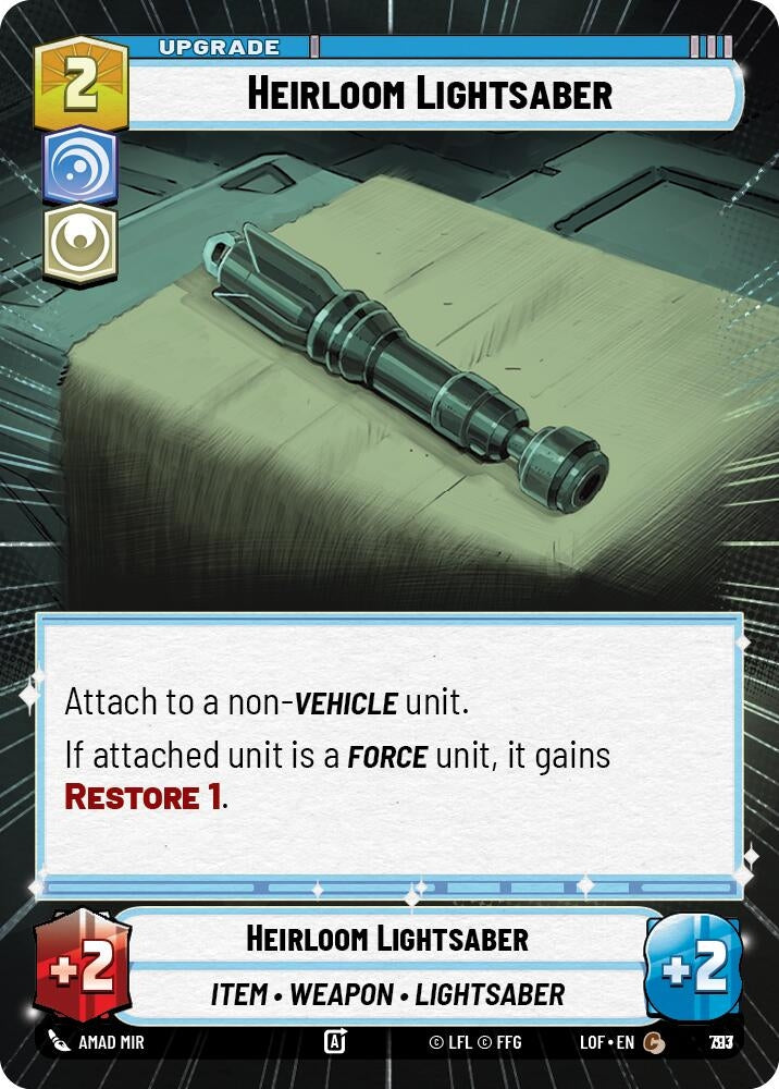 Image for Heirloom Lightsaber (Hyperspace Foil) (793) (Legends of the Force) - Star Wars: Unlimited