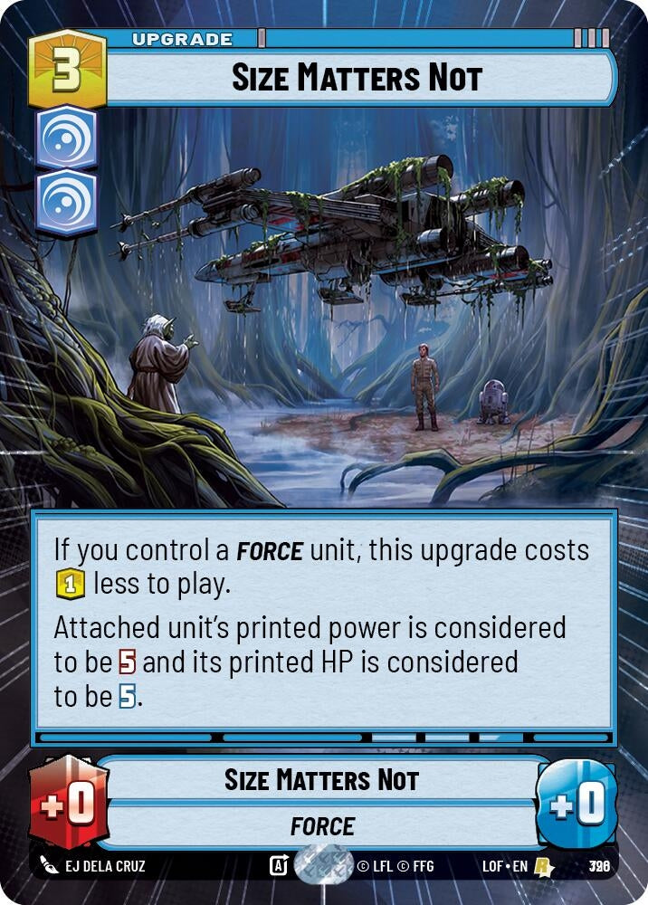 Image for Size Matters Not (Hyperspace Foil) (796) (Legends of the Force) - Star Wars: Unlimited
