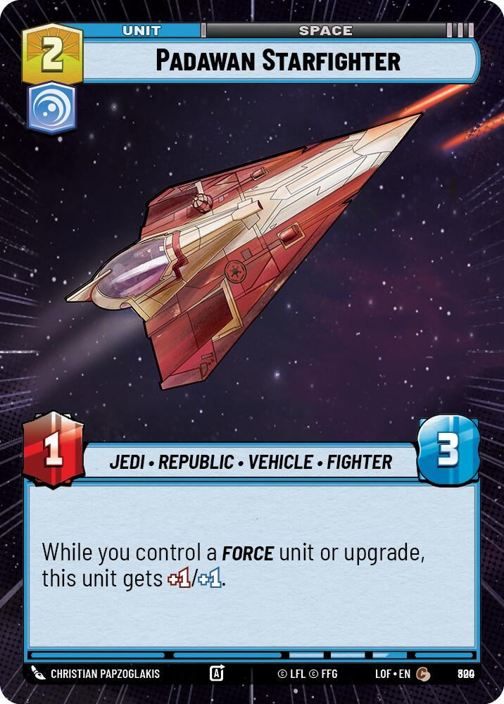 Image for Padawan Starfighter (Hyperspace Foil) (800) (Legends of the Force) - Star Wars: Unlimited