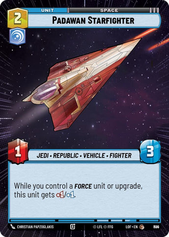 Image for Padawan Starfighter (Hyperspace Foil) (800) (Legends of the Force) - Star Wars: Unlimited