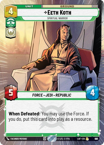 Image for Eeth Koth - Spiritual Warrior (Hyperspace Foil) (837) (Legends of the Force) - Star Wars: Unlimited