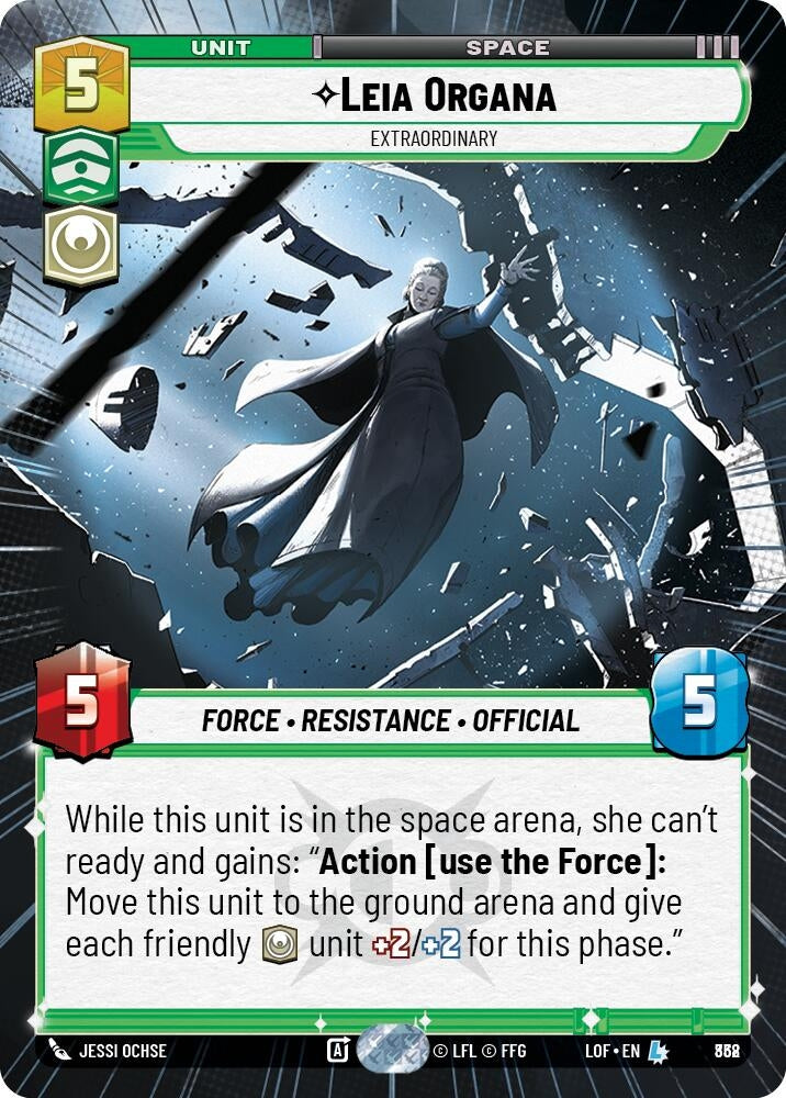 Image for Leia Organa - Extraordinary (Hyperspace Foil) (838) (Legends of the Force) - Star Wars: Unlimited