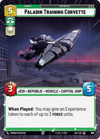 Image for Paladin Training Corvette (Hyperspace Foil) (839) (Legends of the Force) - Star Wars: Unlimited