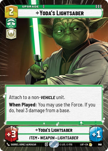 Image for Yoda's Lightsaber (Hyperspace Foil) (842) (Legends of the Force) - Star Wars: Unlimited