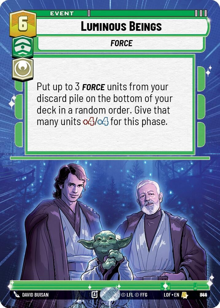 Image for Luminous Beings (Hyperspace Foil) (844) (Legends of the Force) - Star Wars: Unlimited