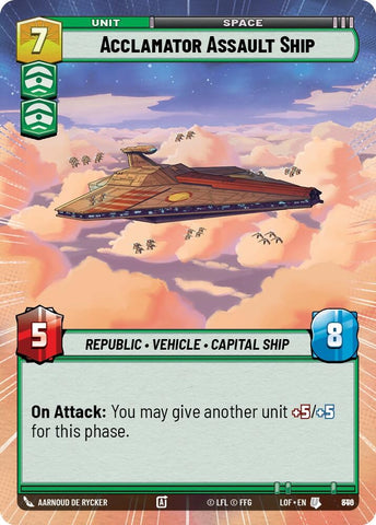 Image for Acclamator Assault Ship (Hyperspace Foil) (846) (Legends of the Force) - Star Wars: Unlimited