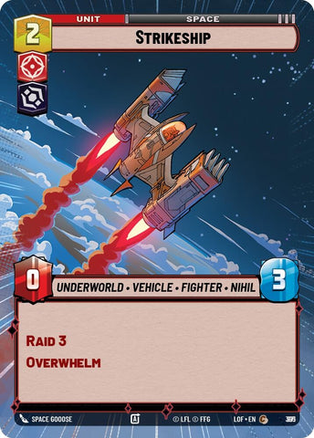 Image for Strikeship (Hyperspace Foil) (871) (Legends of the Force) - Star Wars: Unlimited
