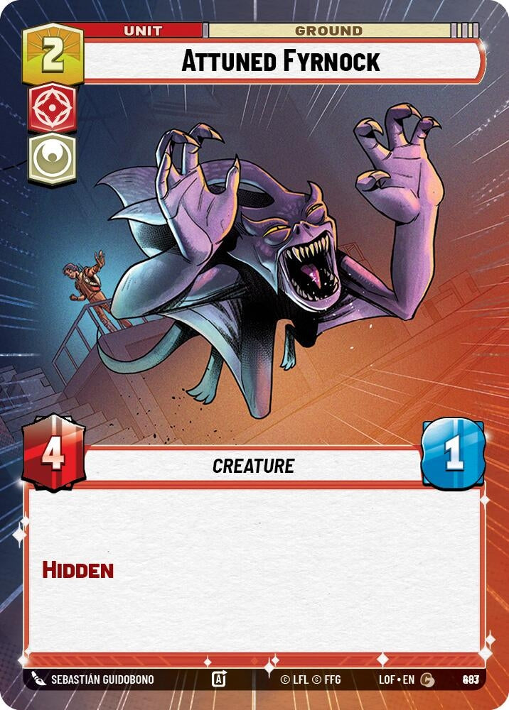 Image for Attuned Fyrnock (Hyperspace Foil) (883) (Legends of the Force) - Star Wars: Unlimited