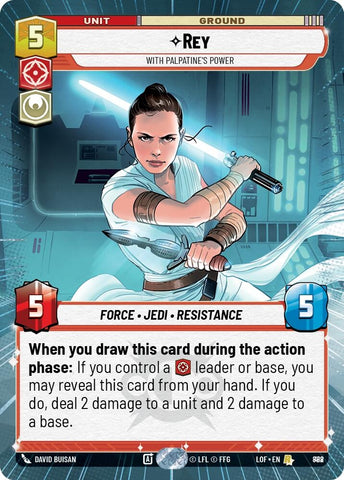 Image for Rey - With Palpatine's Power (Hyperspace Foil) (888) (Legends of the Force) - Star Wars: Unlimited