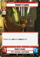 Image for Knight's Saber (Hyperspace Foil) (891) (Legends of the Force) - Star Wars: Unlimited