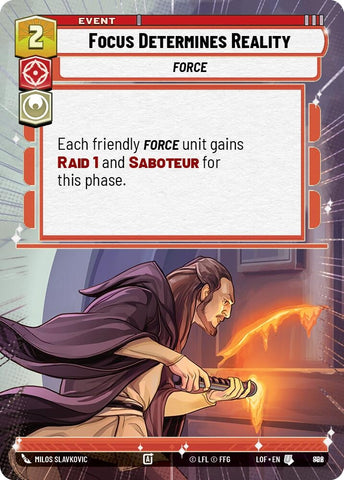 Image for Focus Determines Reality (Hyperspace Foil) (892) (Legends of the Force) - Star Wars: Unlimited