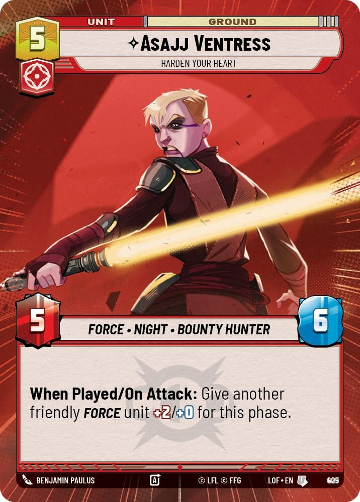 Image for Asajj Ventress - Harden Your Heart (Hyperspace Foil) (905) (Legends of the Force) - Star Wars: Unlimited