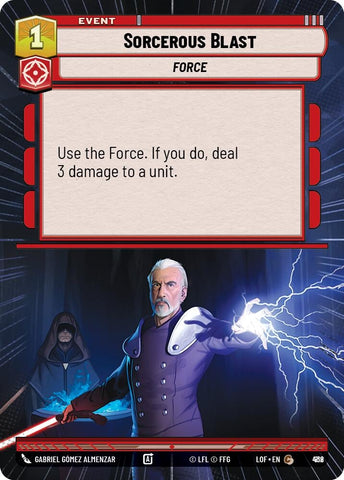 Image for Sorcerous Blast (Hyperspace Foil) (912) (Legends of the Force) - Star Wars: Unlimited