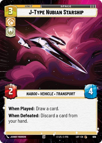 Image for J-Type Nubian Starship (Hyperspace Foil) (934) (Legends of the Force) - Star Wars: Unlimited