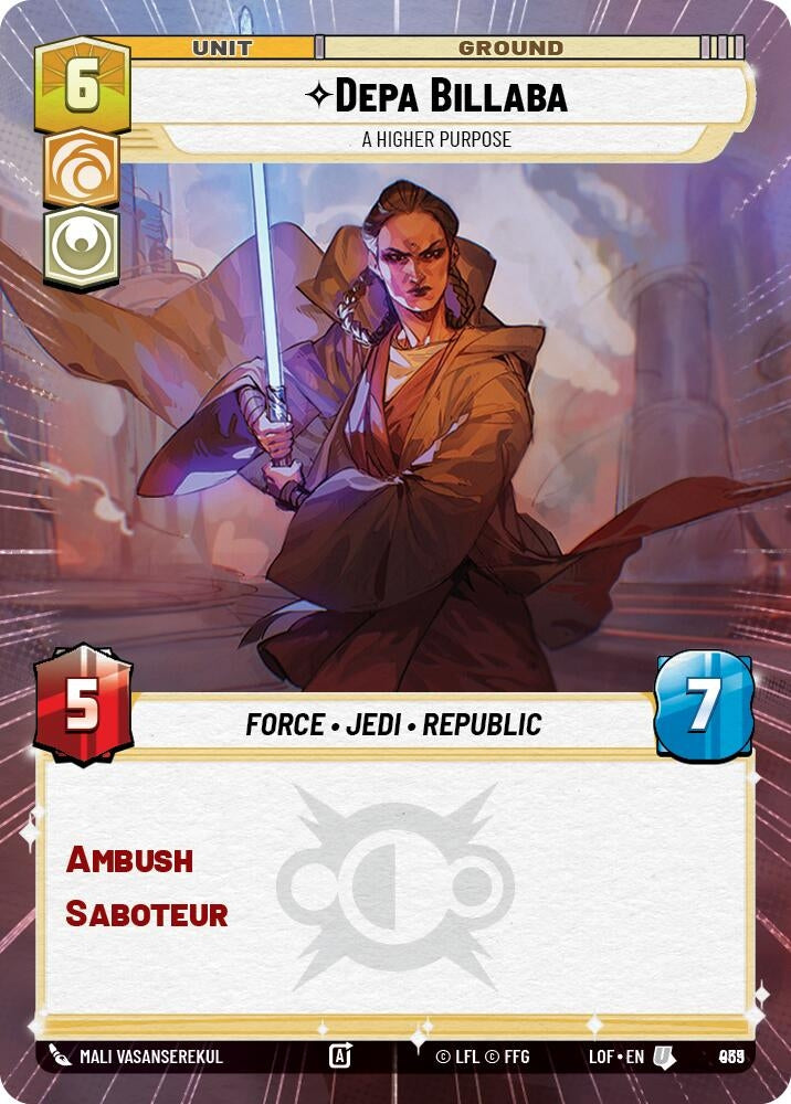 Image for Depa Billaba - A Higher Purpose (Hyperspace Foil) (939) (Legends of the Force) - Star Wars: Unlimited
