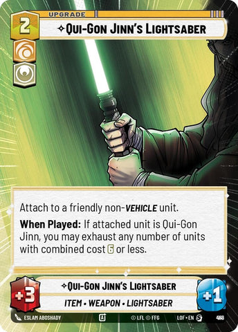 Image for Qui-Gon Jinn's Lightsaber (Hyperspace Foil) (941) (Legends of the Force) - Star Wars: Unlimited
