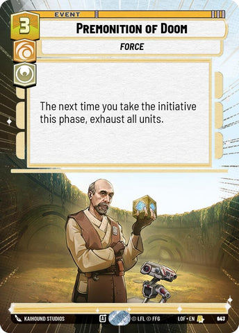 Image for Premonition of Doom (Hyperspace Foil) (943) (Legends of the Force) - Star Wars: Unlimited