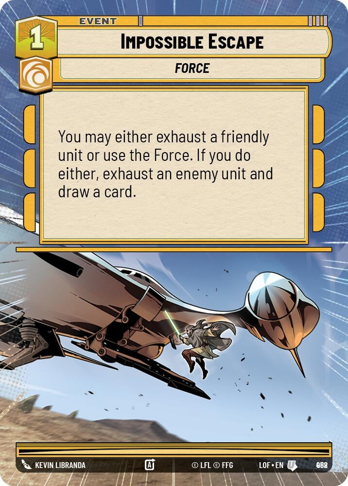 Image for Impossible Escape (Hyperspace Foil) (958) (Legends of the Force) - Star Wars: Unlimited