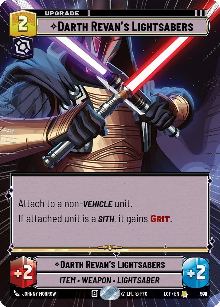 Image for Darth Revan's Lightsabers (Hyperspace Foil) (978) (Legends of the Force) - Star Wars: Unlimited