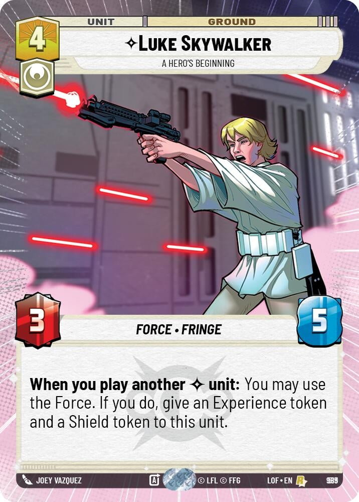 Image for Luke Skywalker - A Hero's Beginning (Hyperspace Foil) (989) (Legends of the Force) - Star Wars: Unlimited