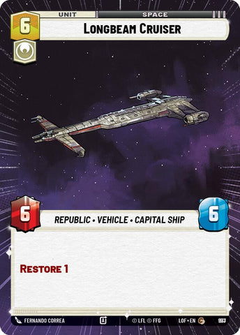 Image for Longbeam Cruiser (Hyperspace Foil) (993) (Legends of the Force) - Star Wars: Unlimited