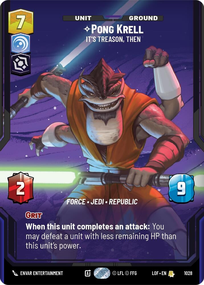 Image for Pong Krell - It's Treason, Then (Prestige) (1028) (Legends of the Force) - Star Wars: Unlimited
