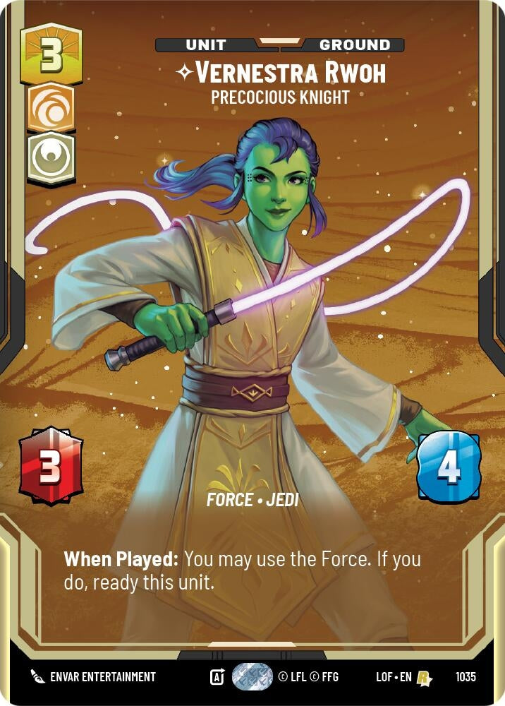 Image for Vernestra Rwoh - Precocious Knight (Prestige) (1035) (Legends of the Force) - Star Wars: Unlimited