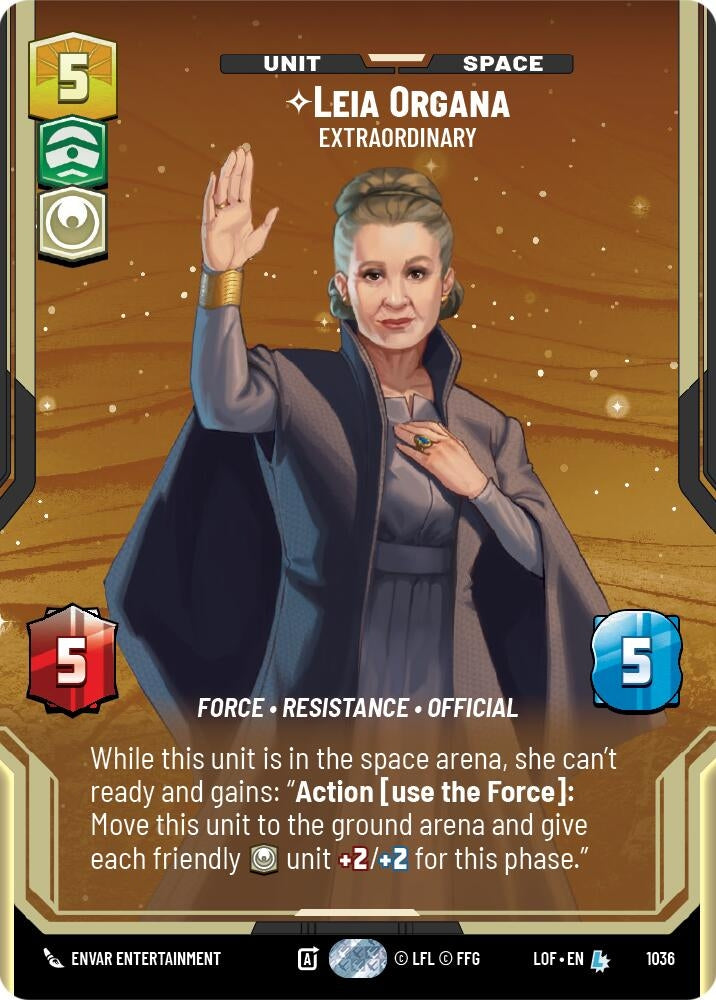 Image for Leia Organa - Extraordinary (Prestige) (1036) (Legends of the Force) - Star Wars: Unlimited
