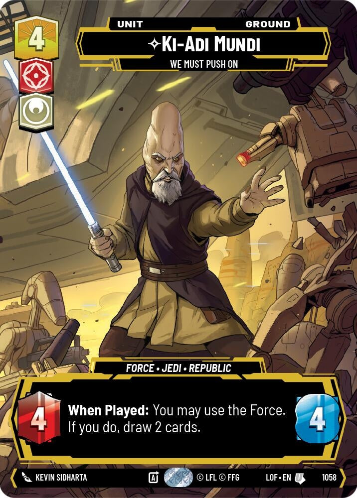Image for Ki-Adi-Mundi - We Must Push On (Prestige) (1058) (Legends of the Force) - Star Wars: Unlimited