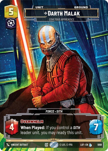 Image for Darth Malak - Covetous Apprentice (Prestige) (1068) (Legends of the Force) - Star Wars: Unlimited