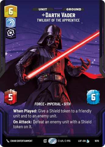 Image for Darth Vader - Twilight of the Apprentice (Prestige Foil) (1070) (Legends of the Force) - Star Wars: Unlimited