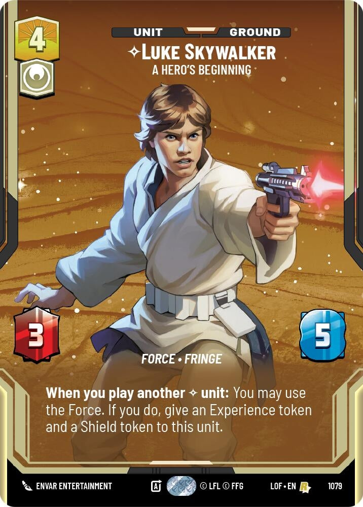 Image for Luke Skywalker - A Hero's Beginning (Prestige Foil) (1079) (Legends of the Force) - Star Wars: Unlimited