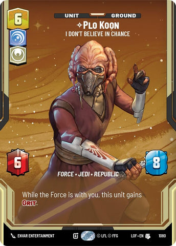 Image for Plo Koon - I Don't Believe in Chance (Prestige Foil) (1080) (Legends of the Force) - Star Wars: Unlimited