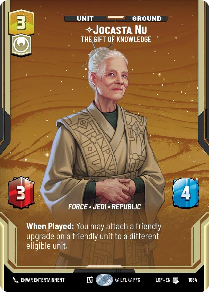 Image for Jocasta Nu - The Gift of Knowledge (Prestige Foil) (1084) (Legends of the Force) - Star Wars: Unlimited