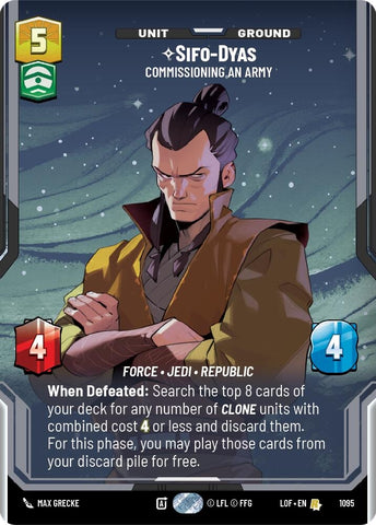 Image for Sifo-Dyas - Commissioning An Army (Prestige Foil) (1095) (Legends of the Force) - Star Wars: Unlimited