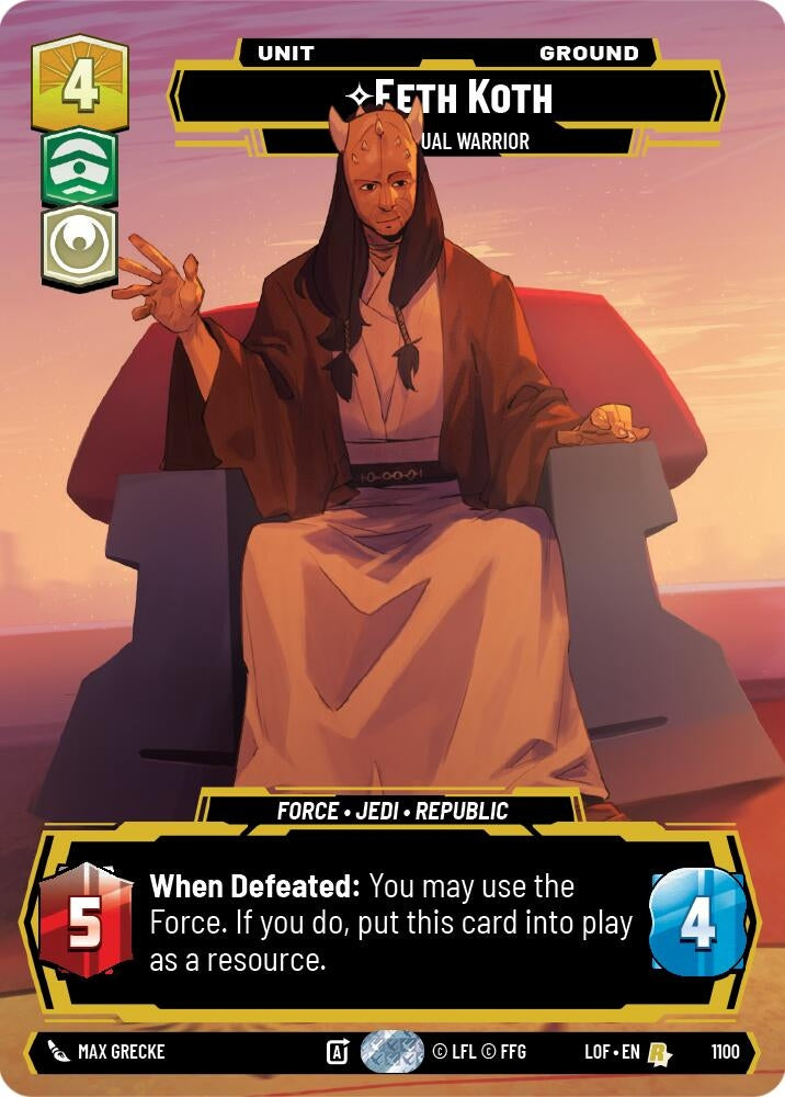 Image for Eeth Koth - Spiritual Warrior (Prestige Foil) (1100) (Legends of the Force) - Star Wars: Unlimited