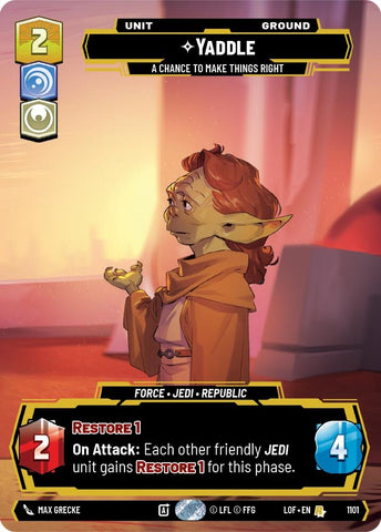 Image for Yaddle - A Chance To Make Things Right (Prestige Foil) (1101) (Legends of the Force) - Star Wars: Unlimited