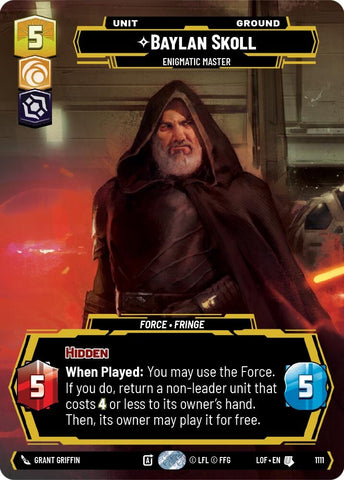 Image for Baylan Skoll - Enigmatic Master (Prestige Foil) (1111) (Legends of the Force) - Star Wars: Unlimited
