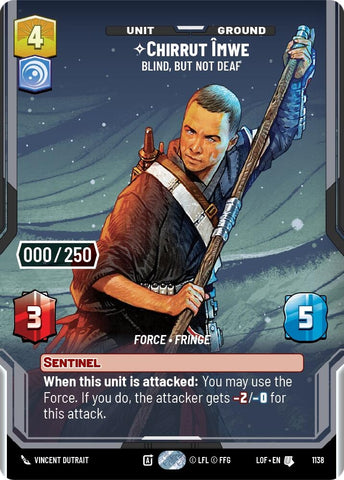 Image for Chirrut Imwe - Blind, but not Deaf (Serialized) (1138) (Legends of the Force) - Star Wars: Unlimited