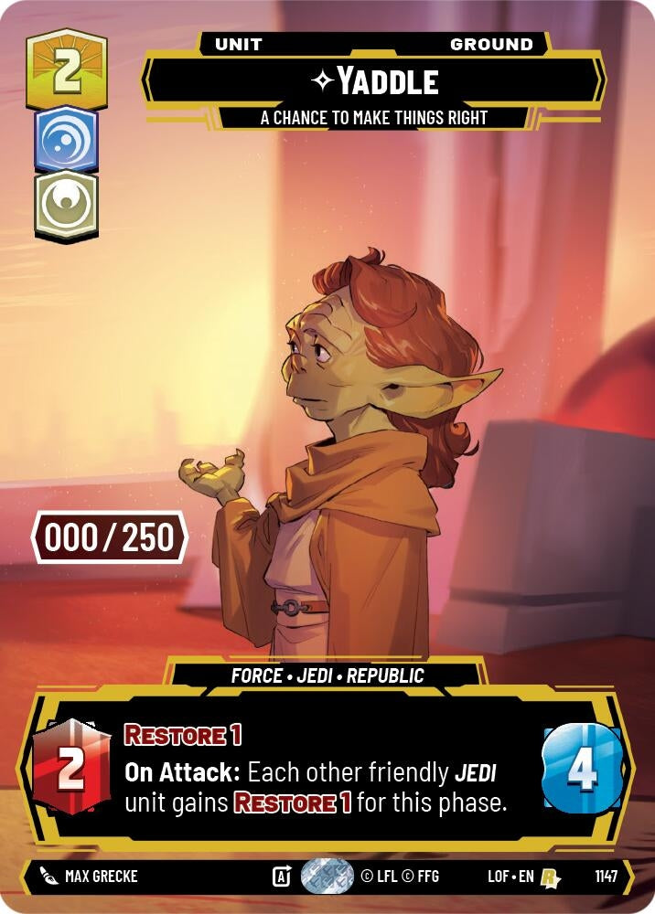 Image for Yaddle - A Chance To Make Things Right (Serialized) (1147) (Legends of the Force) - Star Wars: Unlimited