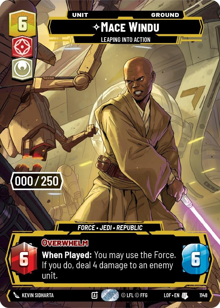 Image for Mace Windu - Leaping into Action (Serialized) (1148) (Legends of the Force) - Star Wars: Unlimited