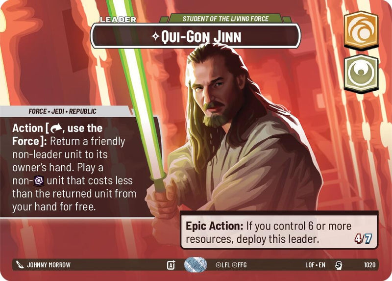 Image for Qui-Gon Jinn - Student of the Living Force (Showcase) (1020) (Legends of the Force) - Star Wars: Unlimited
