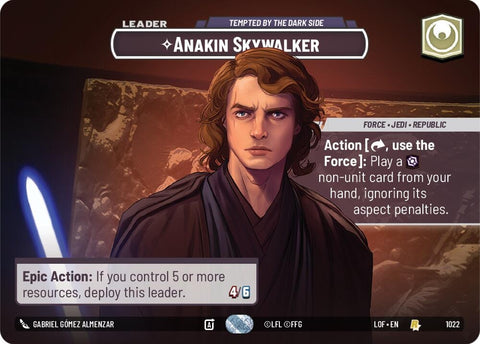Image for Anakin Skywalker - Tempted by the Dark Side (Showcase) (1022) (Legends of the Force) - Star Wars: Unlimited