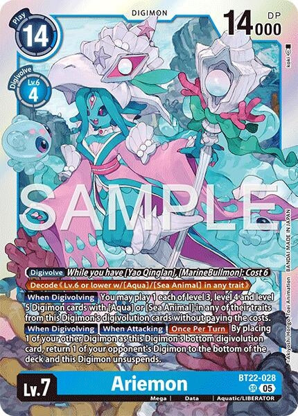 Image for Ariemon (BT22-028 SR) - Digimon Card Game