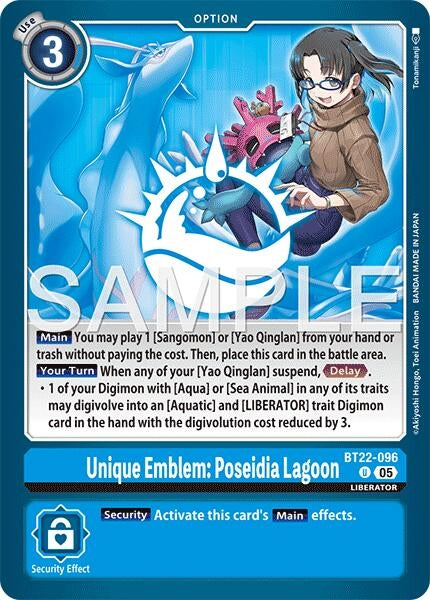Image for Unique Emblem: Poseidia Lagoon (BT22-096 U) - Digimon Card Game