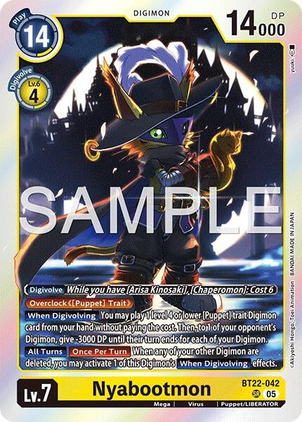 Image for Nyabootmon (BT22-042 SR) - Digimon Card Game