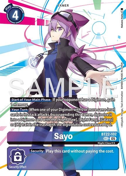 Image for Sayo (BT22-102 SEC) - Digimon Card Game