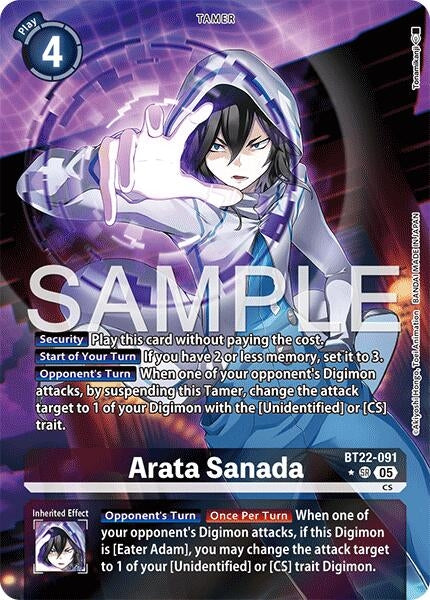 Image for Arata Sanada (Alternate Art) (BT22-091 SR) - Digimon Card Game
